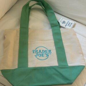 Trader Joe’s mini pastel canvas and Tote Bag light green and blue